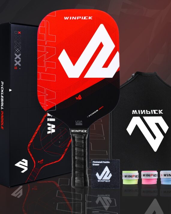 WINPICK Pickleball Paddle, T700 Carbon Fiber Surface Thermoformed Pickleball Paddles, with 16MM Polypropylene Honeycomb Core, Anti-Slip Sweat-Absorbing Grip, Stable Performance Control & Power Pickleball Racket