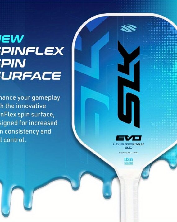 SLK Evo Pickleball Paddle | Designed in The USA | Power Control or Hybrid | Fiberglass and Carbon Fiber with SpinFlex Surface